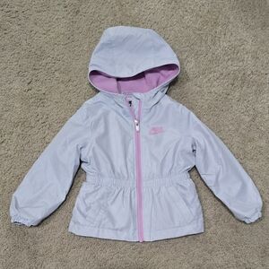 Girls Nike Jacket Ripstop Hooded Anorak Full-Zip Pure Platinum Pink Gray Size 2T